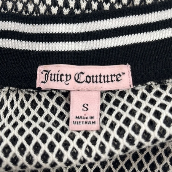 JUICY Couture Black & White Mesh Bomber Track Jacket Lightweight Small - Picture 5 of 7